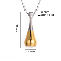 0 Vente en gros de collier commémoratif ouvert en forme de goutte d'eau en acier inoxydable Pendentif en forme de cendres pour animaux de compagnie Bouteille de parfum avec médaillon de crémation