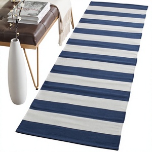 ITHL European Handwoven Striped Cotton Flat <b>Weave</b> Rugs Indoor & Outdoor Use Cheap Price Area Rugs & Sets - Product Image 1