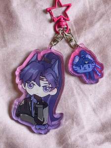 Wholesale Custom CMYK Printing Anime Cartoon Keychain Simple Translucency Acrylic Charms Offset Printing Plastic Gifts - Product Image 2