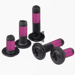 304 vis cruciformes à tête ronde en acier inoxydable rondelle à bride galvanisée noircissement 360 degrés rose adhésif Anti vis Nylock lâches - Product Image 1