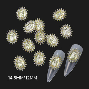 Nuevos Productos de Moda: Dijes de Uñas 3D de la Virgen María y <span class=keywords><strong>Buda</strong></span>, de Aleación, Pintados en Oro y Plata, al por Mayor - Product Image 2