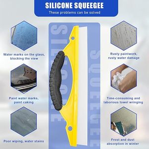Water Blade Silicone Squeegee with Non-Slip Handle, 12 Inches Shower Squeegee Vehicle Dryer for Window, <b>Mirror</b>, Shower <b>Door</b> - Product Image 4