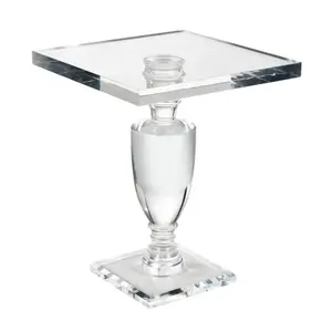 Luxury Transparent Acrylic Pedestal End Table Clear Acrylic Coffee Table Acrylic Living Room Furniture