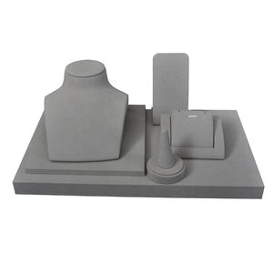 하이 엔드 골동품 회색 우아한 보석 교수형 카운터 디스플레이 보석 디스플레이 스탠드 세트 - Product Image 2