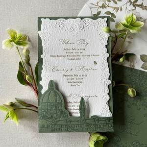 Conjunto de Invitaciones de Boda de Alta Gama con Grabado en Relieve, Personalizable para Clientes B2B - Product Image 2