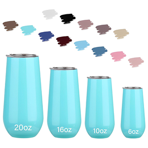 BORGE personalizado 10oz/300ml doble pared de acero inoxidable aislamiento al vacío forma de huevo vino champán flautas taza vaso - Product Image 3