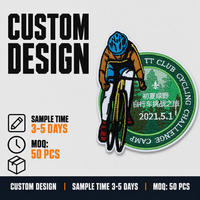 Écusson brodé personnalisé pour cyclisme, vert, pour sports de plein air, à coudre sur les maillots, vestes et vêtements sur mesure
