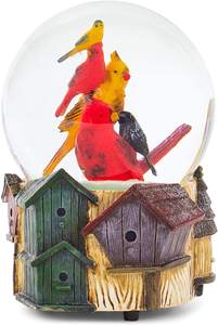 Boule à neige décorative en résine 2026X4, cabane d'oiseau marron en détresse 5.5 - Product Image 3