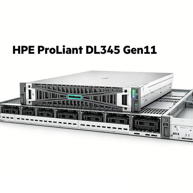 High Performance AMD EPYC 9554 HPE ProLiant DL345 Gen11 2U Rack Server AI Compute Server for EPYC CPU