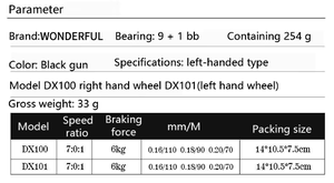 Mulinelli da Pesca in Acqua Salata Leggeri e Squisiti con Freni Magnetici in Metallo, Mulinelli a Tamburo ad Alta Velocità con Rapporto di Trasmissione 7.0:1 - Product Image 3