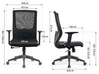 Chaise de bureau ergonomique réglable en hauteur pour une assise confortable à long terme sans appui-tête