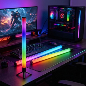 Lampe <span class=keywords><strong>d</strong></span>'angle LED RGBIC intelligente 12W avec synchronisation musicale, <span class=keywords><strong>barre</strong></span> lumineuse <span class=keywords><strong>d</strong></span>'ambiance pour salle de jeu, rétroéclairage TV, contrôle par application - Product Image 4