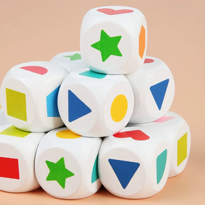Juego de dados con forma para niños, juguetes Montessori, tarjetas geométricas a juego, pensamiento cerebral, juguetes de aprendizaje interactivos para padres e hijos - Product Image 4