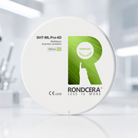 Bloc de zircone liquide Rondcera sans ombre, consommable de laboratoire de premier choix pour la restauration de couronnes à contour complet, 1300MPa SHT-ML 4D