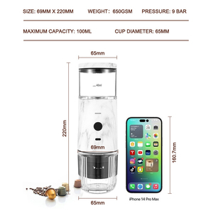 Cafetera Espresso Semiautomática Portátil de Diseño Innovador, Mini Cápsula de Café Instantáneo, para Coche y Uso en Exteriores, Restaura - Product Image 3