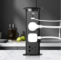 Enchufe Eléctrico Oculto Dorado, Impermeable, Estándar Europeo, para Encimera de Cocina, Motorizado, Emergente, Inalámbrico, con Puerto USB-C