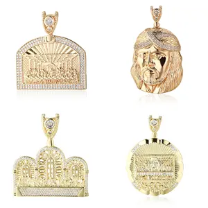 VANFI Jewelry Fashion 14K 18K Gold Plated San Judas Jesus Pendant For Men