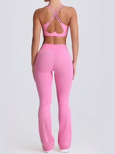 Conjunto de Pantalones de Yoga de Cintura Alta y Sujetador Deportivo para Mujer, Ropa Deportiva Ligera y Transpirable para Gimnasio y Fitness - Product Image 6