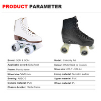 Patins à roulettes professionnels OEM personnalisés à 4 roues pour femmes, patins de patinoire en PVC avec roulements ABEC-3, roues en PU 58x32mm, capacité de charge 20-50kg