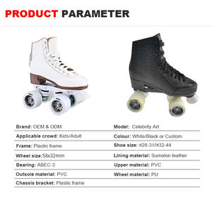 Patins à roulettes en cuir pour femmes OEM personnalisé à 4 <span class=keywords><strong>roues</strong></span> Quad Patins à roulettes professionnels Chaussures de patin à roulettes pour filles - Product Image 3