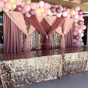 Đảng Wedding Photo Booth <span class=keywords><strong>Backdrop</strong></span> Trang Trí Bảng Điều Khiển Vàng Long Lanh Sequin Rèm Cửa Treo Lên - Product Image 5