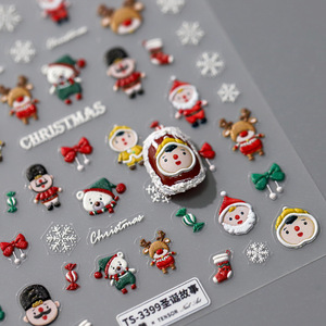 Adesivi impermeabili natalizi per Nail Art 5D fiocco di neve invernale con fiocco di neve decalcomanie per tatuaggi per donne e bambine in plastica autoadesiva - Product Image 2