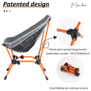 Outdoor Camping Furniture Steel Frame Ultralight Compact <b>Backpacking</b> Moon <b>Small</b> Foldable Floor Chairs - Product Image 5