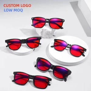 Gafas Unisex con Diseño Clásico, Montura Óptica TR90, Lentes Rojo Naranja, Logotipo Personalizado, Anti Luz Azul para Visión Nocturna - Product Image 1