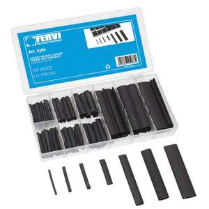 Assortiment de manchons thermorétractables Fervi, 127 pièces, différentes tailles pour l'isolation électrique - Product Image 1