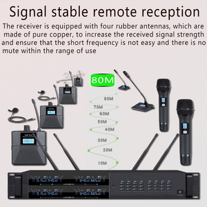 ไมโครโฟนไร้สายแบบคอห่าน8ช่องไมโครโฟนมือถือสำหรับการประชุม UHF เทคโนโลยีผลิตจากโลหะจากผู้จำหน่ายระดับมืออาชีพ - Product Image 3