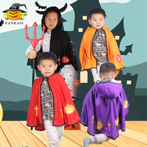 Disfraz de diablo para niños Pankasi, capa negra con cuernos y tridente, traje de fiesta de cosplay de Halloween para 8-13 años - Product Image 4
