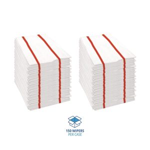 Boardwalk 150 Count <b>Dry</b> <b>Wiping</b> Cloths 12\"x21\" White Low-Lint Durable Reusable Dispenser Packaging 800gsm PP Material - Product Image 4