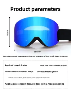 <span class=keywords><strong>Gafas</strong></span> <span class=keywords><strong>de</strong></span> Esquí Magnéticas para Hombre y Mujer, Antivaho, Cilíndricas, Ajustables, con Graduación, Doble Capa <span class=keywords><strong>de</strong></span> TPU, Equipo <span class=keywords><strong>de</strong></span> Esquí - Product Image 6