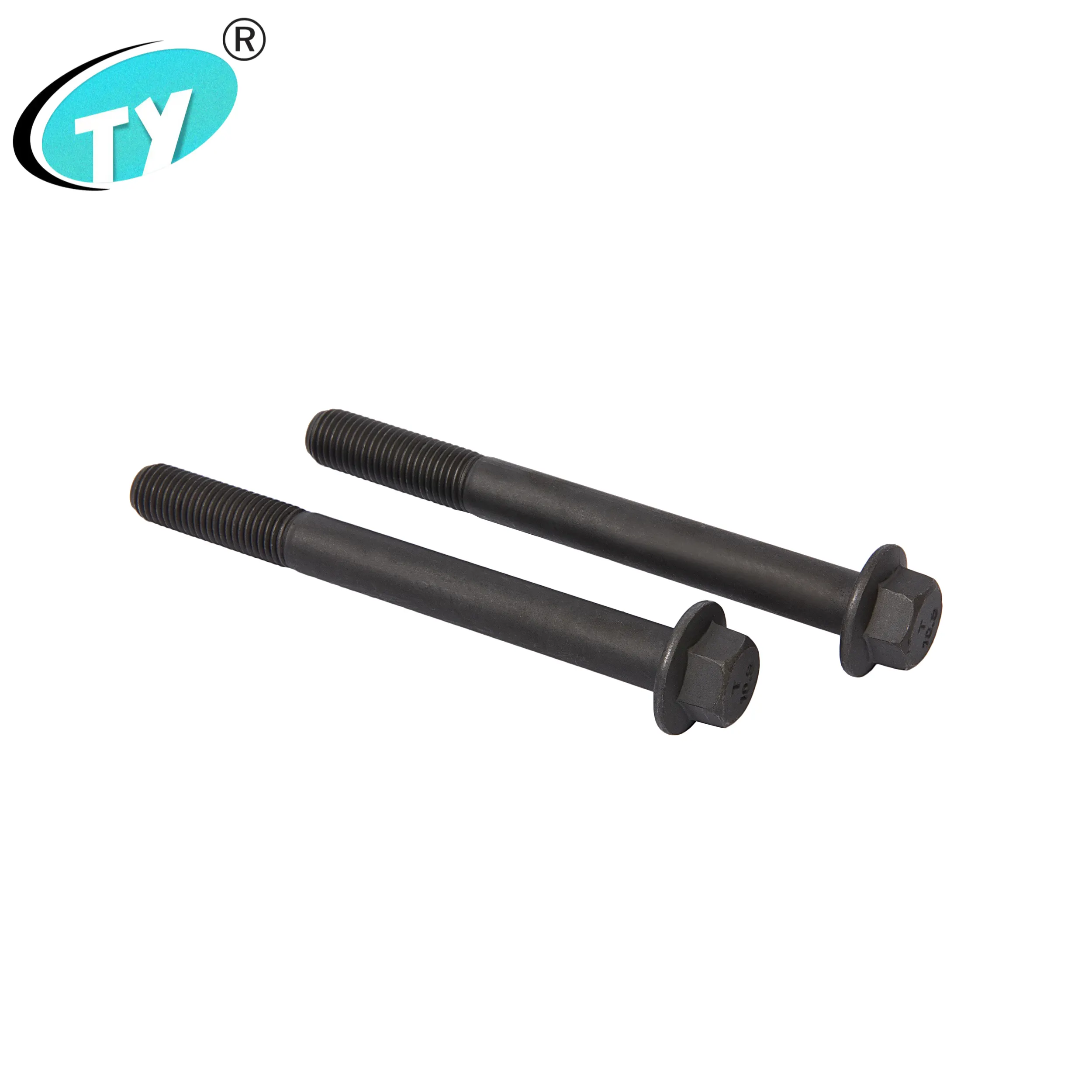 Factory supply Scm435 M10 100mm Car connection fasteners Semi-threaded flange hexagonal long bolts