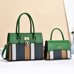 Sacs à main deux pièces mère-fille 2025 – Design simple bicolore en cuir PU avec fermeture éclair – Mode et luxe en polyester - Product Image 4