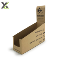 Boîte de présentation en carton ondulé imprimé sur mesure, auto-érectible, recyclable, à fond verrouillable, pour bonbons/bars chocolatés, pour l'emballage