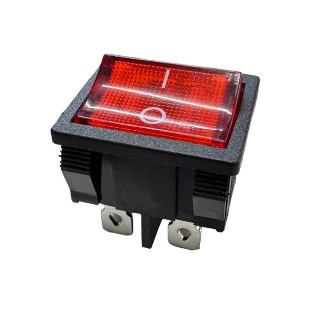 Rectangle 8A 250V Rocker Switch Red Indicator Light Indicator Power Large Button Switch Boat Shape Switch