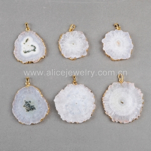 Csja — pendentif en cristal de quartz, avec fleur de <span class=keywords><strong>soleil</strong></span> blanche, druse, bijou solaire, minéraux, G0829 - Product Image 3