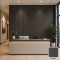 Panneau mural WPC gris imitation bois, revêtement imperméable pour intérieur, pour hôtel, réception, hall, bureau, villa, appartement