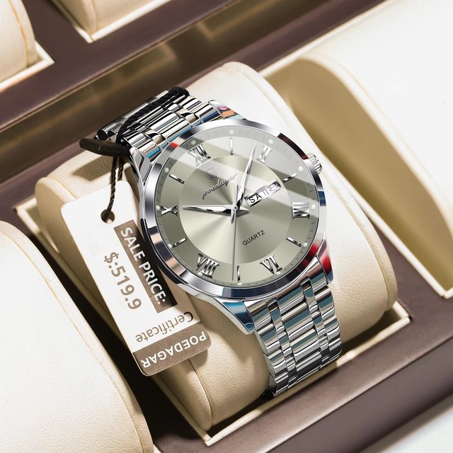 Poedagar 978 Fashion Quartz Watches Stainless Steel Bracelet Watch for Men Luminous Waterproof Mens Watch Relogio Masculino