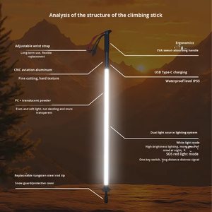 Bâtons lumineux de randonnée en gros, bâtons lumineux portables pour le camping et l'escalade - Product Image 3