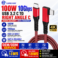 Paru KAY kabel Data pengisian daya cepat, kabel Usb C ke Usb C PD 100w 5A kecepatan tinggi nilon tahan lama Tipe C