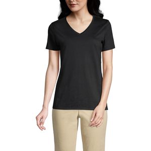 Camiseta de Cuello en V para Mujer, 100% Algodón, Corte Holgado y Transpirable - Product Image 1