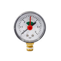 Indicateur de pression économique avec aiguille rouge et zone de sécurité verte, raccord en laiton G1/4 pour applications hydrauliques