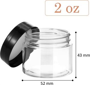 60Ml 100Ml 200Ml 250Ml Ps Pet Clear Cosmetic Cream <b>Jars</b> <b>Plastic</b> Scrub Container With Black Cap 4oz <b>Plastic</b> <b>Jar</b> Ointment <b>Jar</b> - Product Image 2