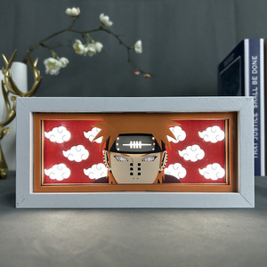 Boîte à ombres 3D colorée et amusante en papier découpé, lampe de nuit LED 16 couleurs, alimentée par USB et piles, pour chambre d'enfant et bureau d'étude - Product Image 1