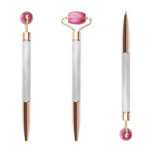 Stylos à bille personnalisés en gros avec logo imprimé, stylo de massage facial de luxe en jade, stylos mignons et amusants à faire soi-même - Product Image 3