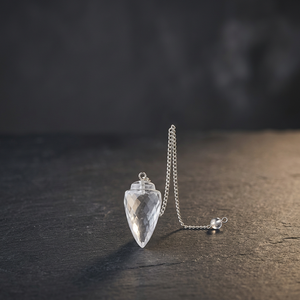 Péndulo de ágata de cono de cuarzo de cristal transparente de piedras preciosas | venta al por mayor de péndulo de ágata de radiestesia y curación de piedras preciosas - Product Image 2