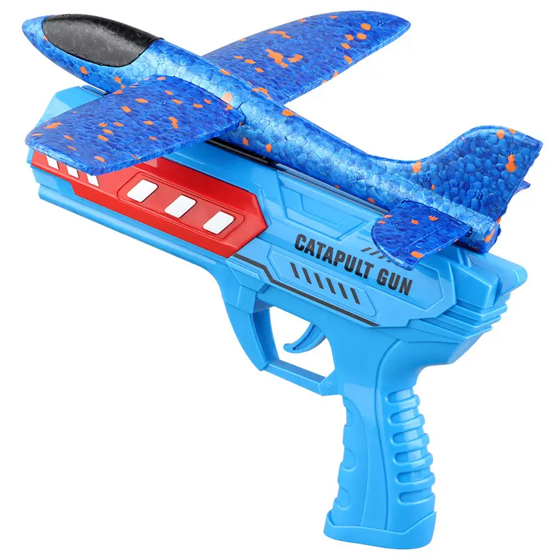 Juguete al aire libre para niños, avión planeador volador de espuma Eva con lámpara, Avión de eyección de pistola, avión volador, pistola de juguete para niños