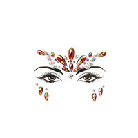 Autocollants adhésifs en acrylique faits main populaires pour festivals de musique, décoration artistique de fêtes, sourcils et front (vente en gros)